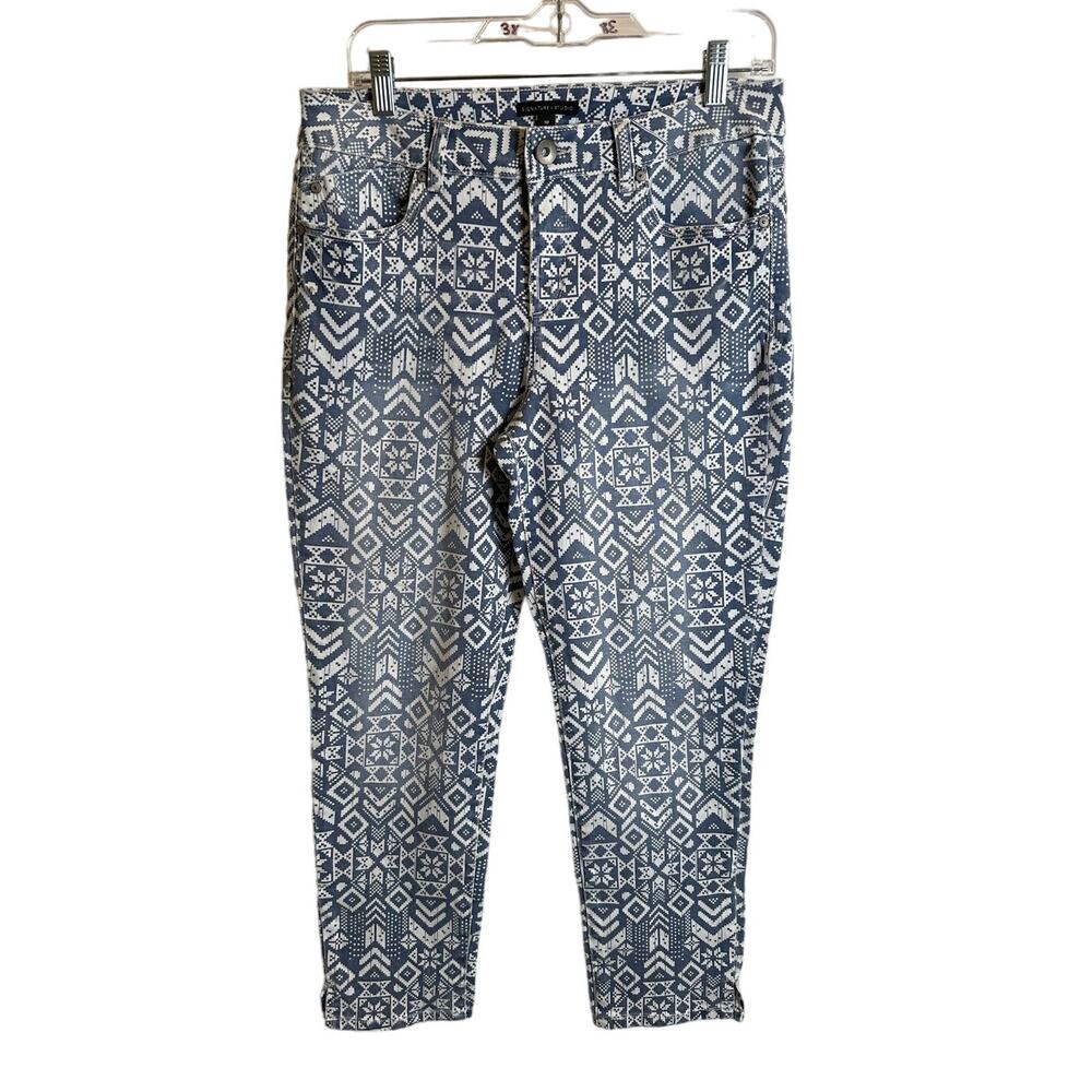 Signature I Studio Women's Pattern Capri Pants Size 10 Aztec Western Geometric